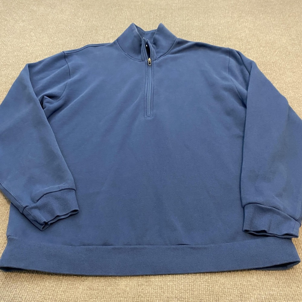 Lululemon Pullover Mens Large Blue 1/4 Zip Fleece Sweatshirt Mock Neck Casual